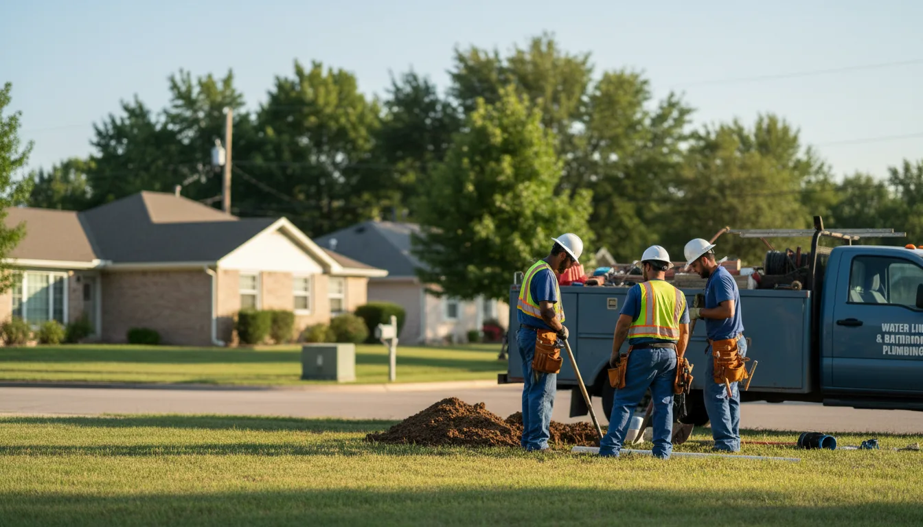 Residential water line and bathroom plumbing service in Jackson, MO